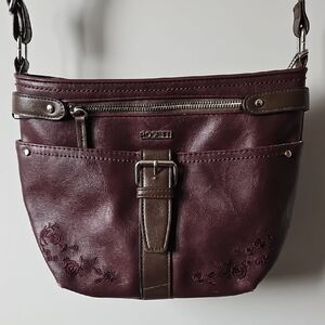 Rosetti Dark Burgundy and Brown Shoulder Bag